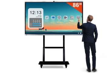Interaktives Whiteboard IWBT-86, 4K, 86 in-Touchscreen inkl. Rollständer, TecMaschin 
