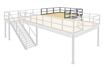 Mezzanine industrielle : Module B, module d’extension, sans station de transfert, avec balustrade 