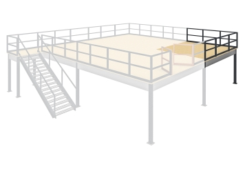 Mezzanine industrielle : Module D, module d’extension d’angle 