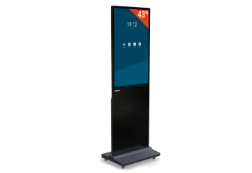 Digital Signage / Kundenstopper DKS-LED43 mit Rollen, 43 in Display, Android 13, Schwarz, TecMaschin 