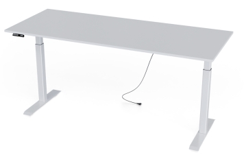 Table de bureau à réglage électrique de la hauteur MILLA200, blanc, 2.000 mm x 800 mm 