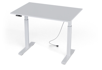 Table de bureau à réglage électrique de la hauteur MILLA120, blanc, 1.200 mm x 800 mm 