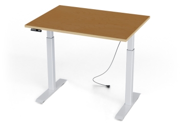 Table de travail avec réglage électrique en hauteur, plaque multiplex 1.100 mm x 800 mm, charge utile 80 kg 