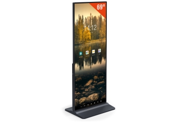 Totem numérique DKS-LED69, 69 in Display, Android 11, Noir, 675 mm x 500 mm x 1.726 mm, TecMaschin 