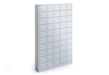 Wertfachschrank WSFS50 mit 50 Fächern, Grau, Stahlblech, TOPREGAL 