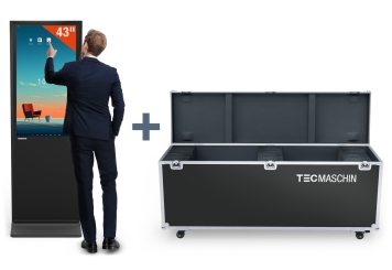 Totem numérique DKST-LED43 avec écran tactile, boîte de transport incluse, Noir, 43 in, Android 13, TecMaschin 