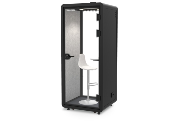 Bureau Cabine téléphonique /  cabine acoustique LIA100 pour 1 personnes, Noir, 870 mm x 866 mm surface de la pièce 