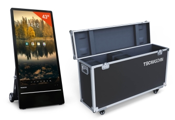Digitaler Outdoor Kundenstopper DAO-LCD43E inkl. Transportbox, 43 in mit Batterie, Android 13, TecMaschin 