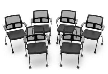 6 x Konferenzstuhl EMMA mit Rollen - platzsparend klappbar, TOPREGAL 