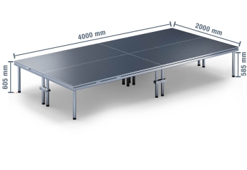 4 m x 2 m Mobile Eventbühne EBM850/2, 605 mm hoch, 4 Module, 850 kg max. Belastung pro Modul 
