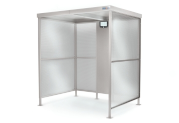 Large smoking shelter US2200/7, 2.200 mm x 1.650 mm x 2.400 mm, including solar lamp with motion detector 