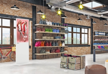 Totem numérique DKS-LED43, 43 in affichage, Android 11, Blanc, 610 mm x 450 mm x 1.810 mm, TecMaschin 