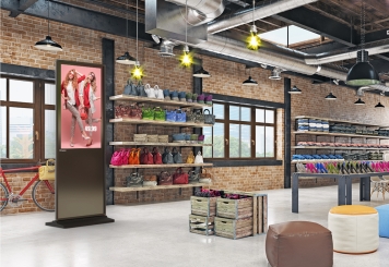 Totem numérique DKST-LED43 avec écran tactile, 43 in écran, Android 13, Noir, 610 mm x 450 mm x 1.787 mm, TecMaschin 