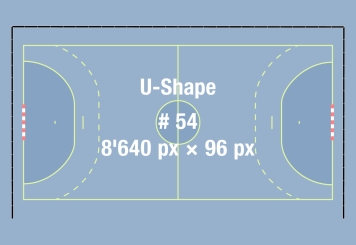 86,4 m  Panneaux LED pour stade SBO-LED10G, Écran LED de stade, forme U, 54 Panneaux, TecMaschin 