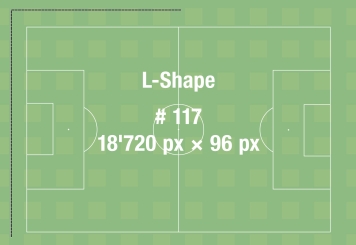 187,2 m  Panneaux LED pour stade SBO-LED10G, Écran LED de stade, forme L, 117 Panneaux, TecMaschin 