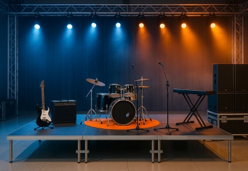 2 m x 1 m Mobile Eventbühne EBM850/2, 400 mm hoch, 1 Module, 850 kg max. Belastung pro Modul 