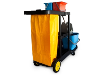 Chariot de nettoyage RWW4 avec presse, 4 seaux et sac poubelle, wipeket 