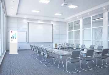 Totem numérique DKS-LED43, 43 in affichage, Android 11, Blanc, 610 mm x 450 mm x 1.810 mm, TecMaschin 