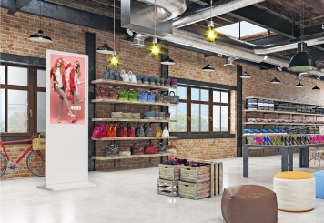 Totem numérique DKST-LED43 avec écran tactile, 43 in écran, Android 11, Blanc, 610 mm x 450 mm x 1.787 mm, TecMaschin 