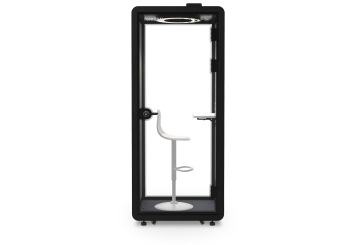 Bureau Cabine téléphonique /  cabine acoustique LIA100 pour 1 personnes, Noir, 870 mm x 866 mm surface de la pièce 