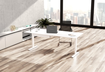 Goulotte de câbles pour bureau réglable en hauteur MILLA, Blanc 