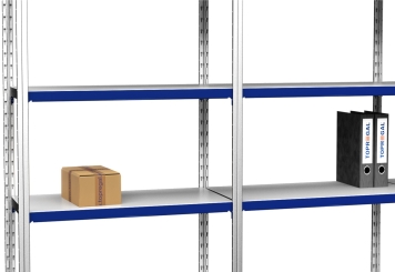 1 m Fachbodenregal FB200 / 30 cm tief / 2 m hoch / 3 Ebenen / Auflage Stahl / Fachlast 200 kg 