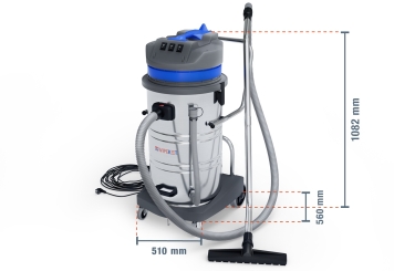 Aspirateur eau et poussière NTS80, châssis basculant 3.000 W, 80 l, wipeket 