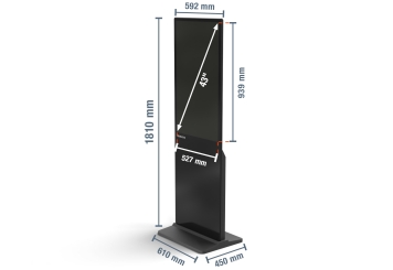 Totem numérique DKS-LED43, 43 in affichage, Android 13, Noir, TecMaschin 