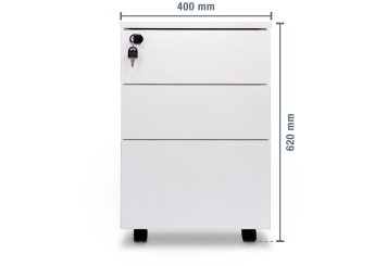 Caisson roulant FRIDA pour bureau, 3 tiroirs, 400 mm x 455 mm x 620 mm 