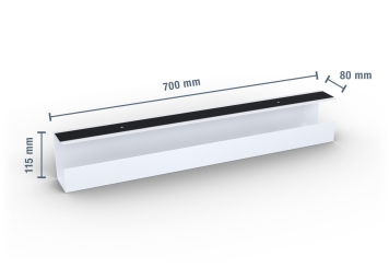 Goulotte de câbles pour bureau réglable en hauteur MILLA, Blanc 