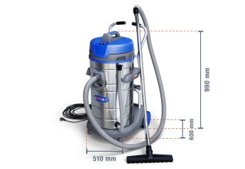 Aspirateur eau et poussière NTS80-1, châssis basculant 2.200 W, 80 l, wipeket 
