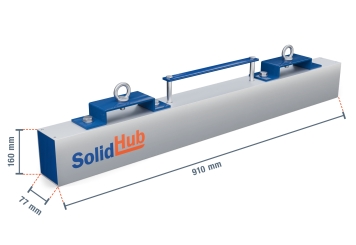 910 mm Balai magnétique GMB91/20 pour chariot élévateur, charge max. 20 kg, SolidHub 