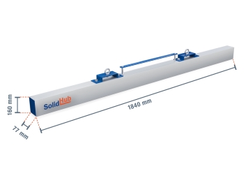 1.830 mm Balai magnétique GMB184/35 pour chariot élévateur, charge max. 35 kg, SolidHub 