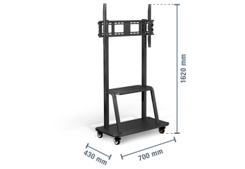 Chariot pour tableaux blancs avec diagonale d'écran 32  - 75 in, TecMaschin 