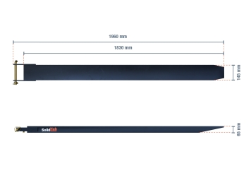 Rallonge de fourche pour chariot élévateur 1.830 mm, charge max. 3.000 kg, SolidHub 