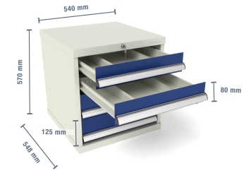 Armoire à outils WS4 avec 4 tiroirs largeur 540 mm/profondeur 548 mm pour MFW/MFR1000 