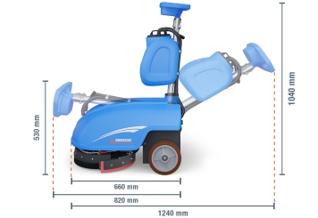 Autolaveuse SWM20E avec batterie, 1.800 m²/h, diamètre de la brosse 350 mm, wipeket 