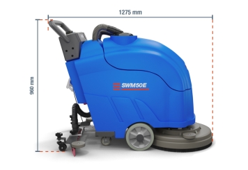 Autolaveuse SWM50E avec batterie 2.200 m²/h, diamètre de brosse 490 mm, wipeket 
