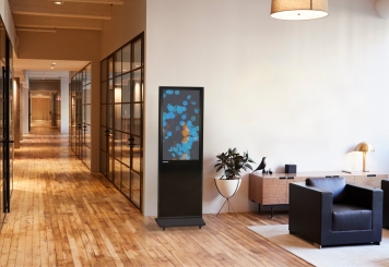 Totem numérique mobile DKST-LED43 avec écran tactile, 43 in, Android 13, Noir, 610 mm x 450 mm x 1.877 mm, TecMaschin 