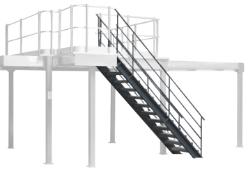 Mezzanine industrielle : Module B, module d’extension, sans station de transfert, avec balustrade 