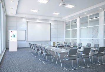 Totem numérique DKST-LED43 avec écran tactile, 43 in écran, Android 11, Blanc, 610 mm x 450 mm x 1.787 mm, TecMaschin 