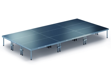 6 m x 3 m Mobile Eventbühne EBM850/2, 605 mm hoch, 9 Module, 850 kg max. Belastung pro Modul 