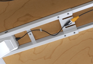 Table de travail avec réglage électrique en hauteur, plaque multiplex 2.000 mm x 800 mm, charge utile 80 kg 