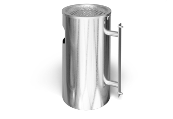 Large smoking shelter US2200/7, 2.200 mm x 1.650 mm x 2.400 mm, incl. LED solar lamp SLB800 and waste bin with ashtray 