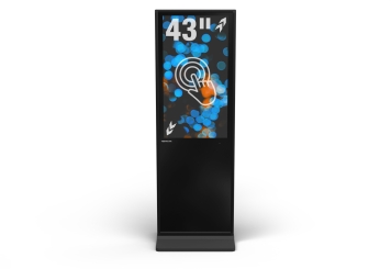 Totem numérique DKST-LED43 avec écran tactile, 43 in écran, Android 13, Noir, 610 mm x 450 mm x 1.787 mm, TecMaschin 