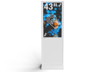 Totem numérique DKST-LED43 avec écran tactile, 43 in écran, Android 11, Blanc, 610 mm x 450 mm x 1.787 mm, TecMaschin 