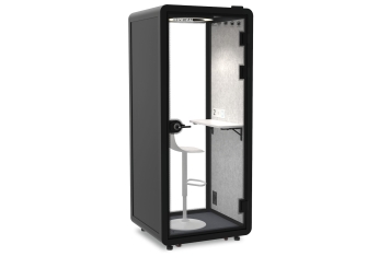 Bureau Cabine téléphonique /  cabine acoustique LIA100 pour 1 personnes, Noir, 870 mm x 866 mm surface de la pièce 