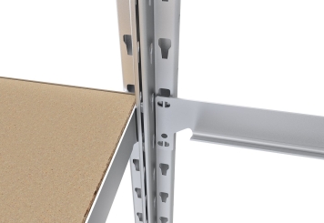 2 m Fachbodenregal FB200 / 30 cm tief / 2 m hoch / 3 Ebenen / Auflage Holz / Fachlast 200 kg 