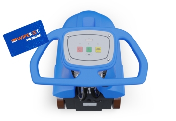 Autolaveuse SWM20E avec batterie, 1.800 m²/h, diamètre de la brosse 350 mm, wipeket 