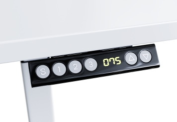 Table de bureau à réglage électrique de la hauteur MILLA200, blanc, 2.000 mm x 800 mm 